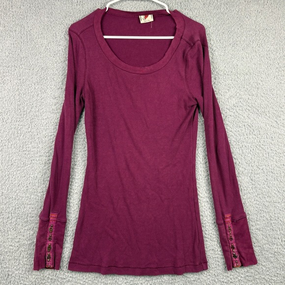 Free People Tops - Free People Thermal Womens Large Purple Sweater Studded ASO Bella Swan Waffle